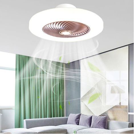 Ventilateur de plafond avec lumière, ventilateur de plafond LED avec télécommande et application, intensité variable, 3 températures de couleur, 46 cm (1/5)