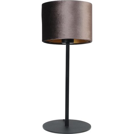 Lampe de table noire Venus avec abat-jour marron - 4470-05-15-30