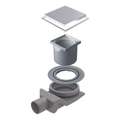CANALINA SCARICO DOCCIA QUADRATA STANDARD- 10x10- DH- pezzi 1