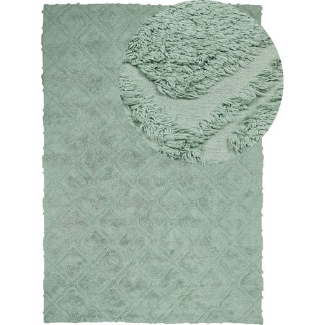 Teppich HATAY Hellgrün 160 x 230 cm Baumwolle