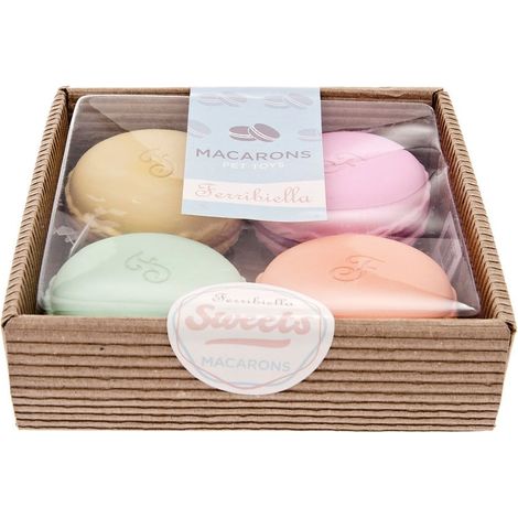 Jeu de macarons en latex avec couineur en boîte cadeau pour chiens