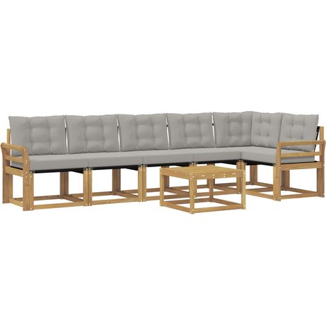 Conjunto de sofás de exterior 7 uds. 6 plaza vidaXL (1/5)