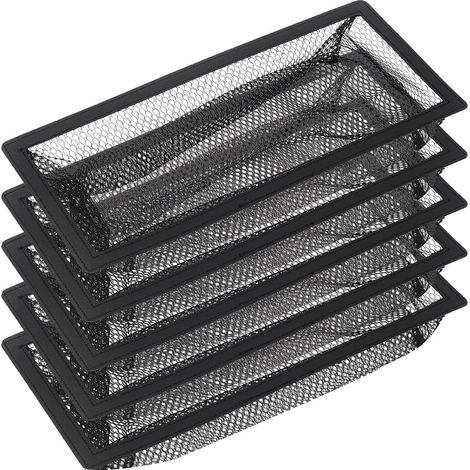 Griglia di ventilazione a pavimento, set di 5 filtri a rete per griglie di ventilazione a pavimento (10 x 25 cm)