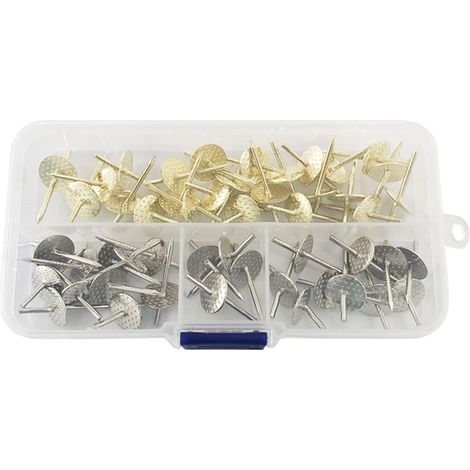 50 punaises et crochets muraux assortis, dorés argentés, pour cadres (1/5)