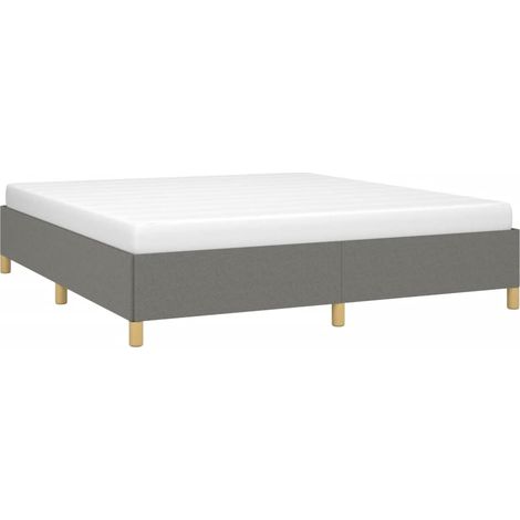 Bettgestell ohne Matratze Dunkelgrau 160x200 cm Stoff vidaXL (1/4)