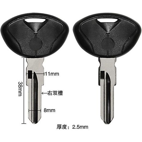 Clé vierge à lame non taillée pour moto BMW F650, F800, F800GS, F800ST, K1200R, K1200S, F1200GS, R1200RT, K1300R, K1300S (1/3)