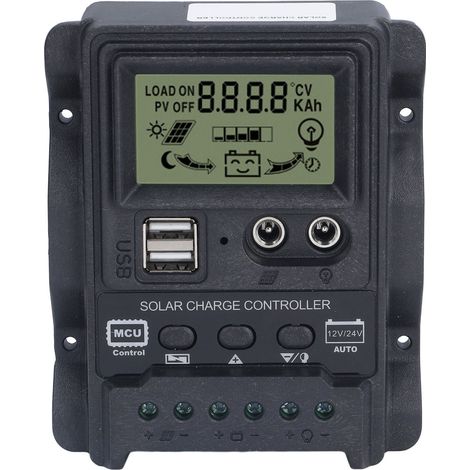 Dual USB Solar Laderegler ABS LCD Display PWM Laderegler Licht Steuerung 12V24V30A 390W 780W (1/5)