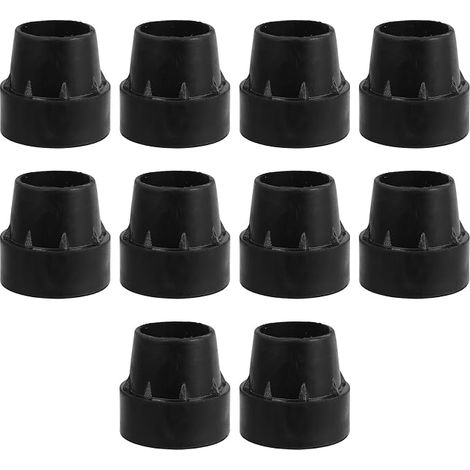 POPETPOP 10 Stück Trampolin-Fußkappen, Trampolin-Fußspitzen für Beinrohre, Gummi und Edelstahl, Schwarz, rutschfest, zum Anschrauben (1/5)