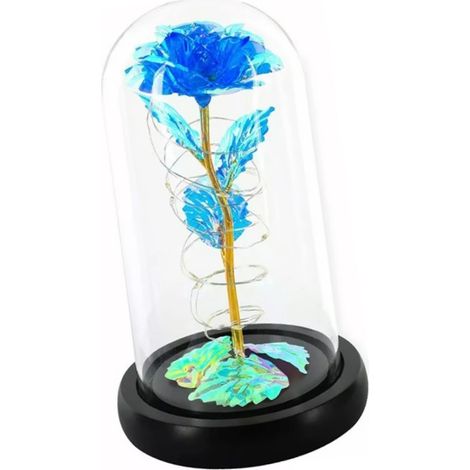 Rose in einer Glaskuppel mit LED-Beleuchtung – Geschenk für Frauen, Mütter, Großmütter, Freundinnen, Ehefrauen – Valentinstag, Jahrestag, Geburtstag, Hochzeit (1/5)