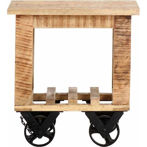 Maison Exclusive - Beistelltisch mit Rädern 40x40x42 cm Raues Man (1/5)