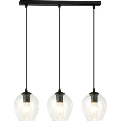 Emibig lampadario ISTAR 3 3xE27 vetro trasparente nero (1/5)