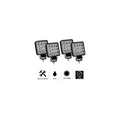 Set di 4 fari da lavoro a LED da 3" 48 W, fendinebbia per auto, camion, UTV, SUV, fuoristrada, trattori, barche (1/4)