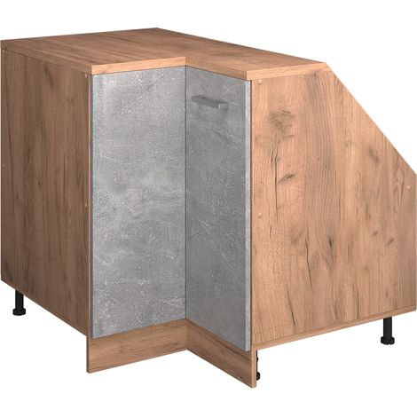 Meuble de cuisine d'angle pour combles R-Line, Béton, 75.6cm 1 porte, 60 cm de profondeur, Vicco (1/5)