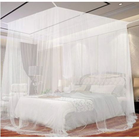Moustiquaire Lit Extra Large 190x210x240cm, Baldaquin pour Lit Simple et Double, Protection Anti Insectes