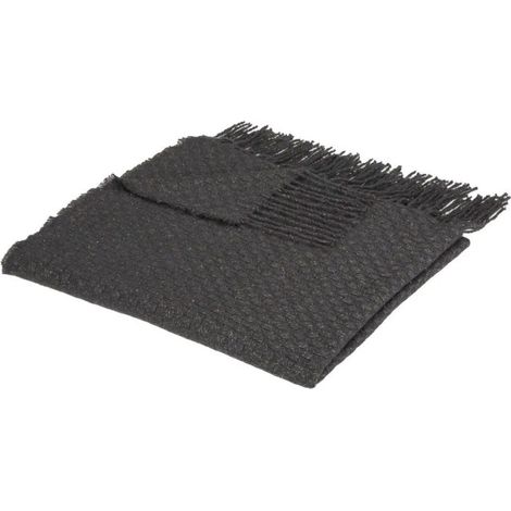 Plaid Maille "Deep Soul" 130x180cm Gris Foncé (1/3)