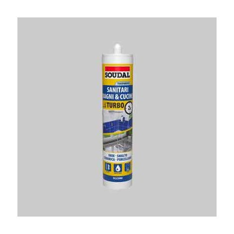 SILICONE ACETICO SANITARI 'TURBO' SOUDAL 300 ml - Bianco