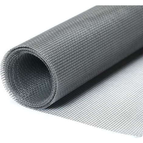 Mosquitera para ventanas de 1,3 x 1,5 m, rollo de mosquitera, recortable a la medida deseada, protección contra insectos para puertas, ventanas y ventanales - Gris (1/4)