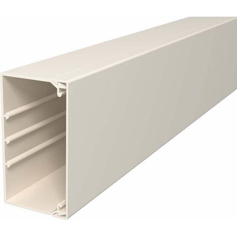 OBO Bettermann Goulotte murale et de plafond avec perforation de fond 60x110x2000 polychlorure de vinyle blanc crème RAL 9001, 6021840 (1/2)