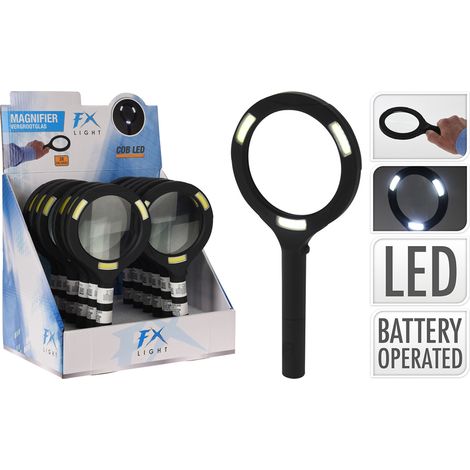 FX LIGHT lupa aumento luz led 24 cm , Lupa con luz les 24cmMarca: Fx LightsLupa con 3 luces COB-Peso: 154 gramosDiámetro de la lupa: 11 cmMaterial: ABSUsa 2 aum