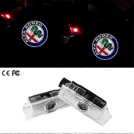 Crea – Lot de 2 projecteurs de porte Alfa Romeo Giulia Stelvio – Éclairage LED ultra-lumineux 6000K – Matériau PC et aluminium – Design personnalisé (1/5)