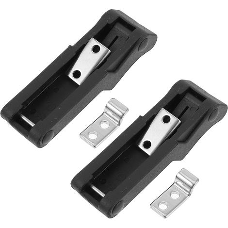 piezas de pestillo de puerta de goma negra con gancho de acero inoxidable (1/5)