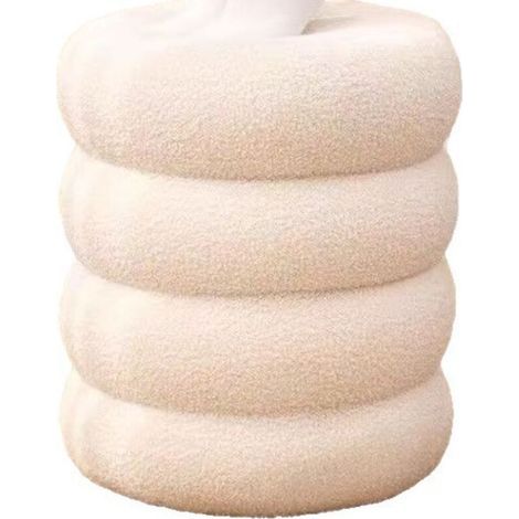 Pouf avec espace de rangement Pouf Ottomane rembourrage velours Beige (1/4)