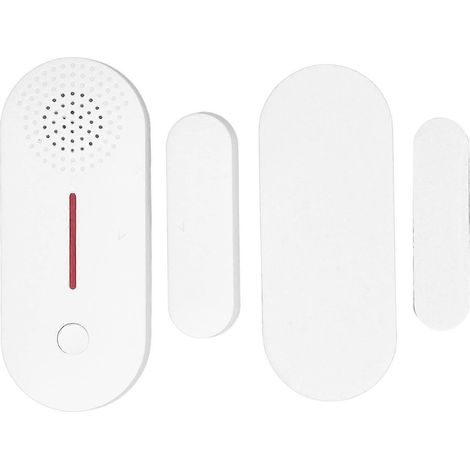 Système d'alarme de porte sans fil Tuya : capteur magnétique, connexion Wi-Fi, signal lumineux et sonore, application de rappel. (1/5)