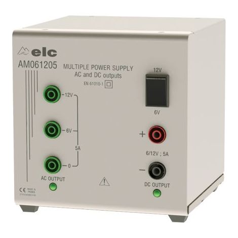 Alimentation de laboratoire, 6 12V, 5A, 2 sorties 120 W, 145VA ( Prix pour 1 )