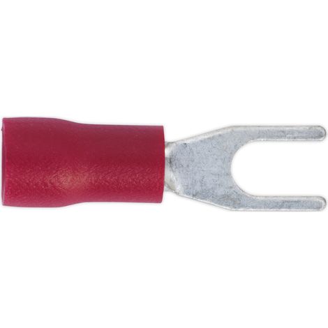 Sealey Easy-Entry Fork Terminal �3.7mm (4BA) Red Pack of 100 RT13