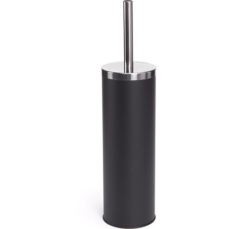 Brosse Wc avec support Inox & Acier Noir MSV