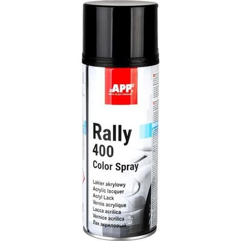 Bombe de peinture - Noir - Brillant - Acrylique - Carrosserie - APP - Rally 400 - 400ml