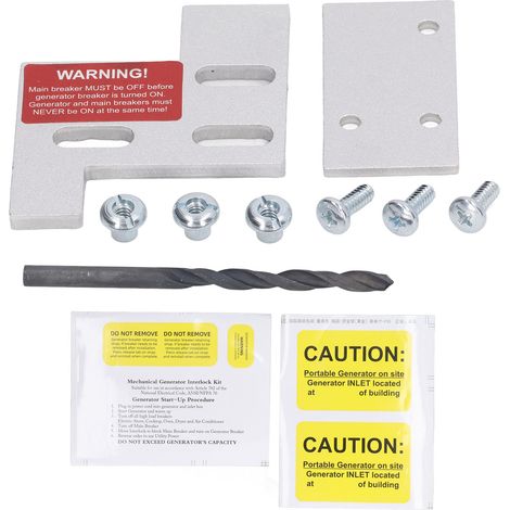 Kit verrouillage générateur compatible panneau General Electric CE 150/200 A, espacement 1,25 pouce, pour tableau électrique.