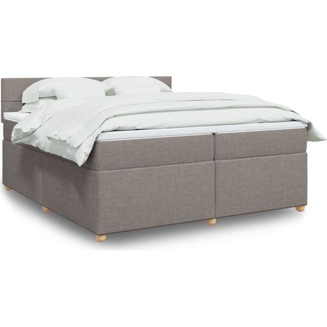 Boxspringbett mit Matratze Taupe 200x200 cm Stoff vidaXL (1/5)