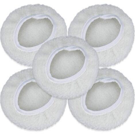 Lot de 5 Bonnet de Polissage, 125-150mm Kit Auto Disque Polissage Bonnet en Laine Tampons de Cirage pour la Plupart des Polisseurs de Voiture (1/5)