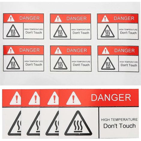 Lot de 10 autocollants d'avertissement « Haute température - Ne pas toucher »-6x4CM-As Shown