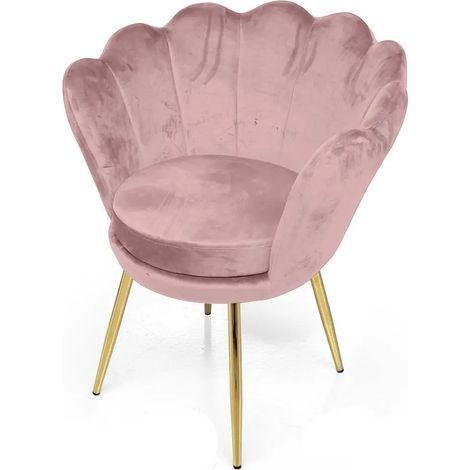 Poltrona de velluto rosa 58x67x79