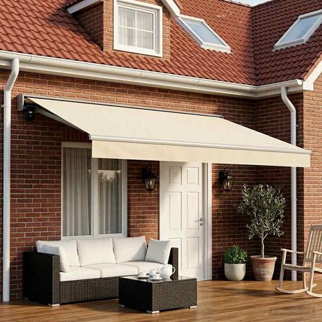 vidaXL Telo di ricambio per tenda da sole Crema 500 × 300 cm