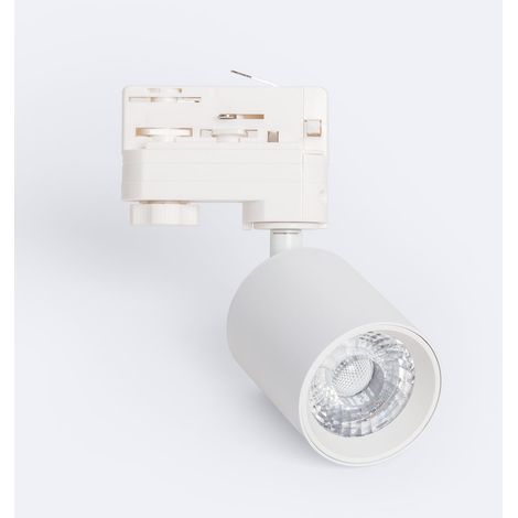 Foco Carril LED Trifásico 10W Regulable Mallet Blanco 3000K Blanco Cálido