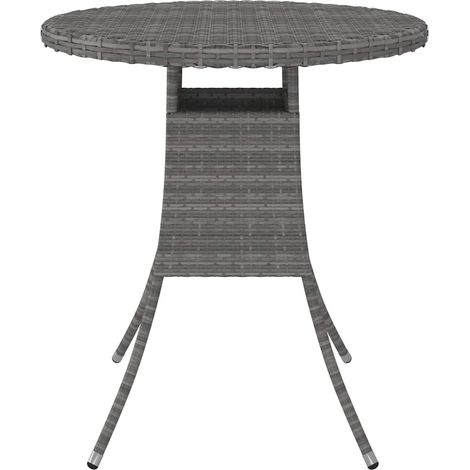 Maison Exclusive - Mesa de jardín ratán sintético gris 70x70x73 c (1/5)