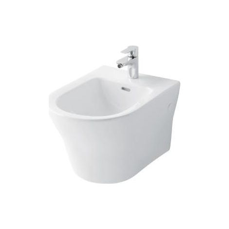 Bidet mural MH avec trou pour robinetterie et trop-plein blanc TOTO