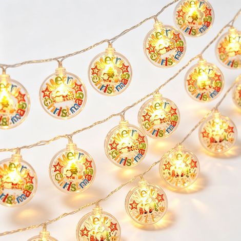 Guirlande LED de Noël à piles 3 m 20 lampes, pendentifs boules rondes décoratives Noël, éclairage ambiance chaude pour maison et fêtes (1/5)