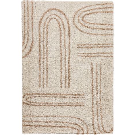 Tapis Olympe beige motif géométrique intérieur - 120 x 160 cm (1/5)