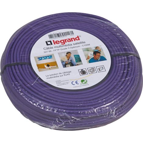 Legrand – Câble coaxial multimédia 100m F/FTP – Gaine LSZH pour installations TV et satellite – Impédance 100 ohms – 32789 (1/2)