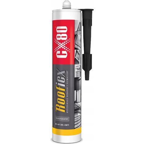 Sigillante per tetti CX80 Rooficx 300 ml, trasparente e incolore.