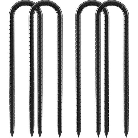 Ein Set bestehend aus 4 Bodenankern, robusten 12-Zoll-Zeltheringen, U-Haken und Bodenankern mit Meißeln. (1/5)