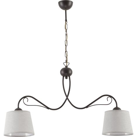 Lampada sospensione retro venge paralumi grigi 2xE27 Jupiter