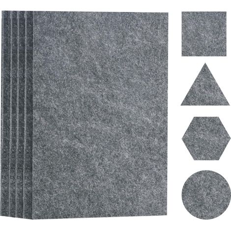 Lot de 10 patins en feutre autocollants - 18 x 28 cm - Pour pieds de chaise - En feutre autocollant - Gris  Plaques de Feutre Haute Densité pour Protéger le Parquet. Adhésif Industriel Extra Fort à Dé (1/5)