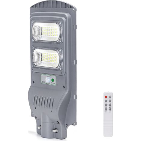 Lampione stradale Led 100W Grigio con pannello solare IP65 Bianco freddo 6500K con sensore crepuscolare e di movimento Aigostar (1/6)