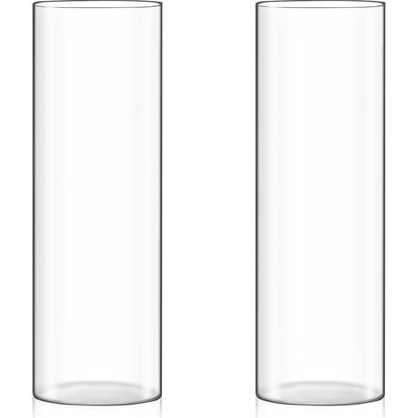 Lot de 2 vases cylindriques en Verre Transparent pour centres de Table, 30,5 x 10,2 cm de Haut, bougeoir en Verre pour étagère de Table, décorations de Mariage, Vase Floral pour Fleurs et décoration (1/5)
