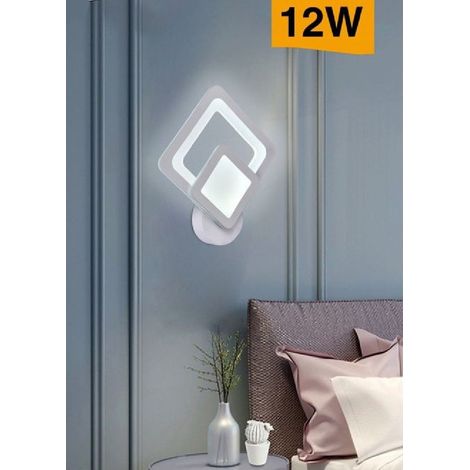 Trade Shop - Applique Led A Rombo 12 W Parete Lumetto Abat Jour Luce 6500k 3000k 4000k E82-b - (1/2)